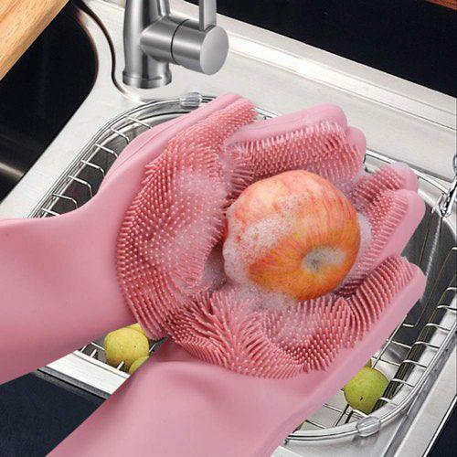 Silicone Dish Washer, Hand Gloves For Cleaning, Washing Gloves - CozyDudes 