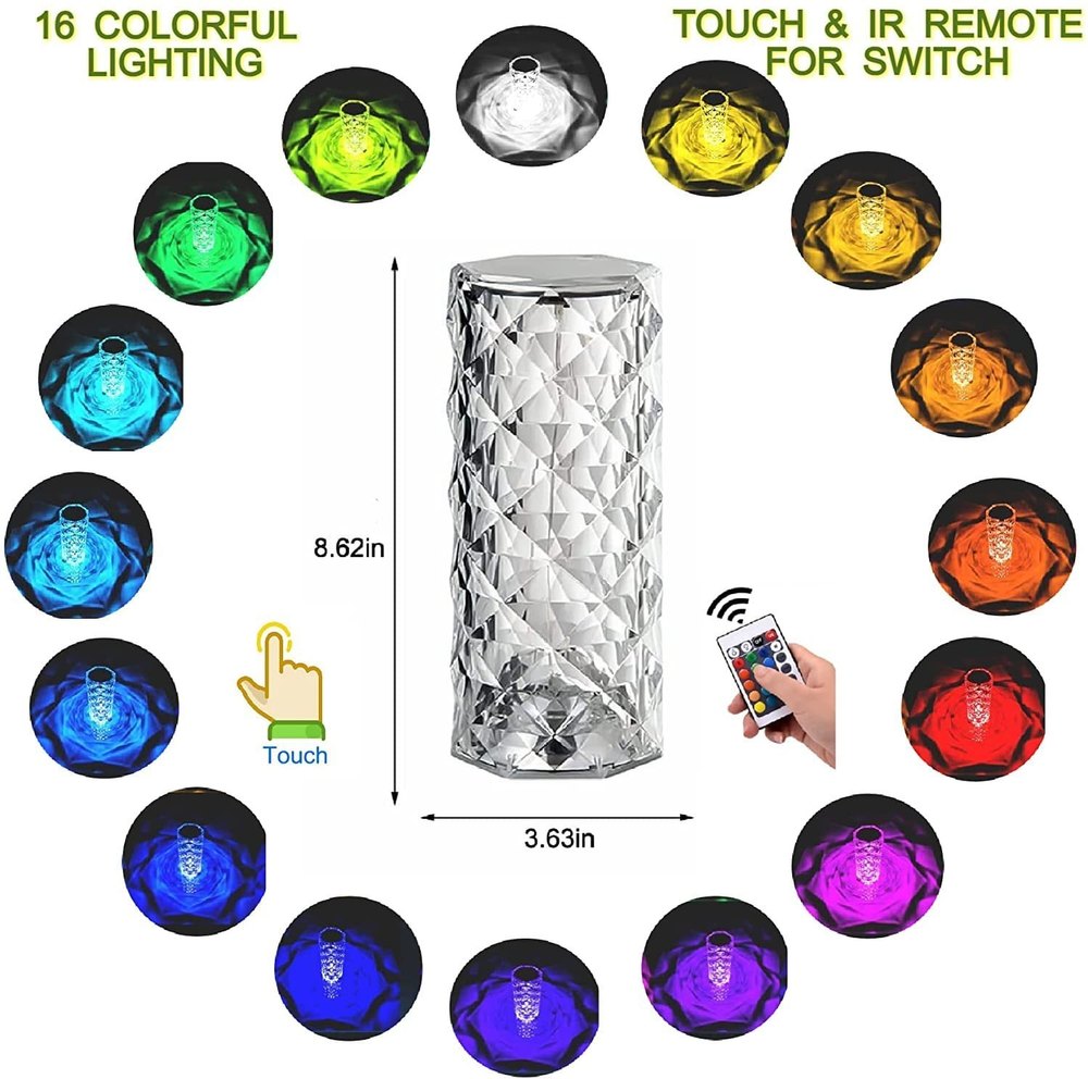 Rechargeable USB Crystal Table Lamp