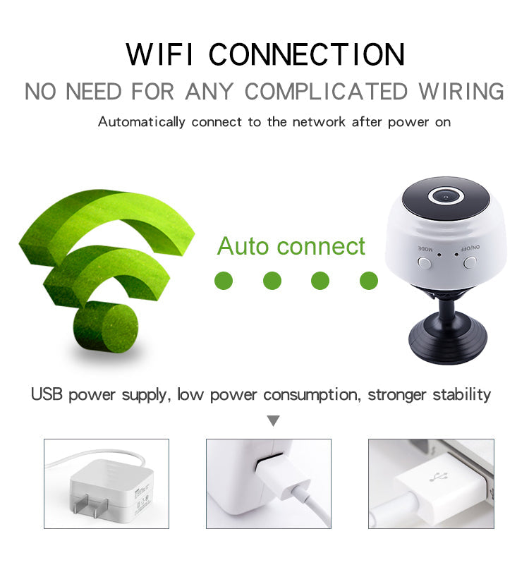 Mini Wifi Camera With A9 Surveillance Security