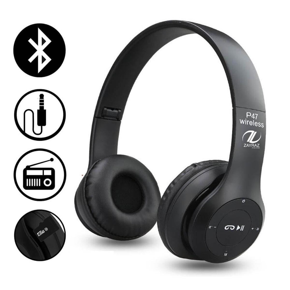 P47 Wireless Headphones Bluetooth Stereo Head phones Foldable Headset