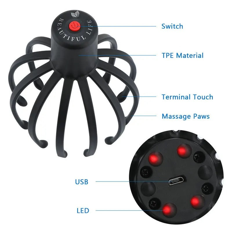 Electric Scalp Massager Octopus Claw Hands Free